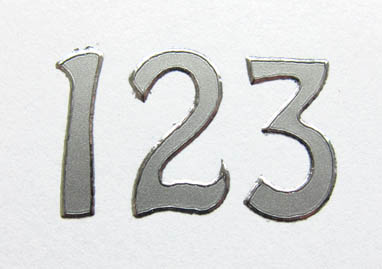 Sticker Zahlen 0-9 2cm silber